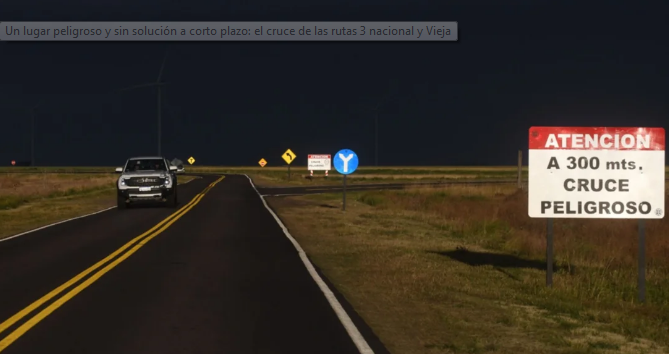 Un lugar peligroso y sin solución a corto plazo: el cruce de las rutas 3 nacional y Vieja